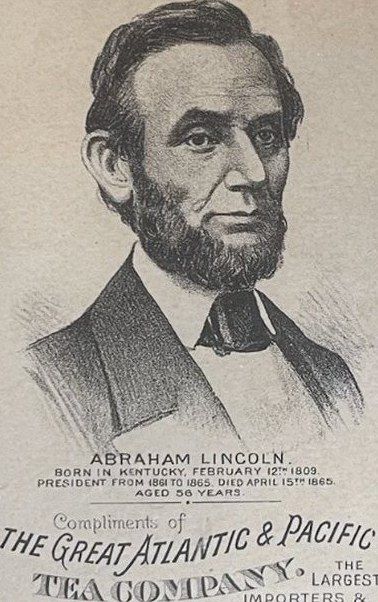 Abraham Lincoln tea company card